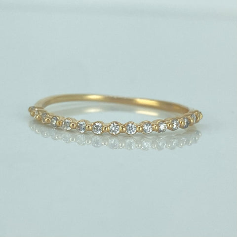 Anillo Churumbela Circones Blancos Oro amarillo 18k / Talla 7 1/2 / 1,05 Gr *