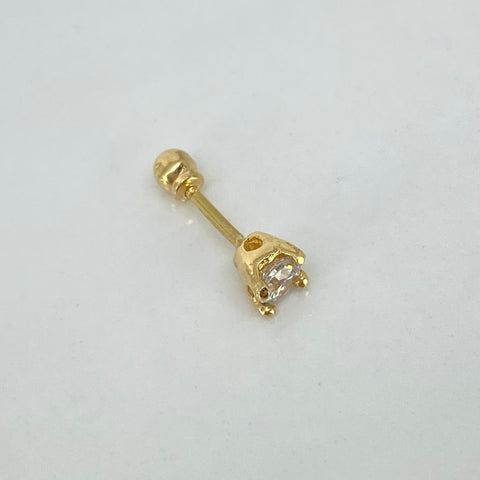 Piercing Circon Blanco / Oro Amarillo 18k (Joya) / 0,66gr / 1.4cm / (Oreja) *