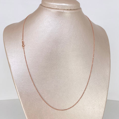 Cadena ● Mini Militar Diamantado Oro rosa 18k +3 / 2,05 Gr / 0,8 mm / 50 Cm *