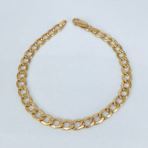 Pulso ● Cubano Oro amarillo 18k +1 / 4,3 Gr / 5,3 mm / 19,5 Cm