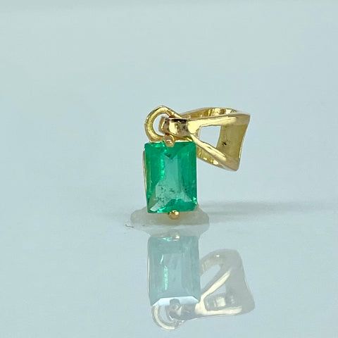 Dije Rectangular Esmeralda 25PTS Oro amarillo 0,3 Gr / 1,1 Cm *