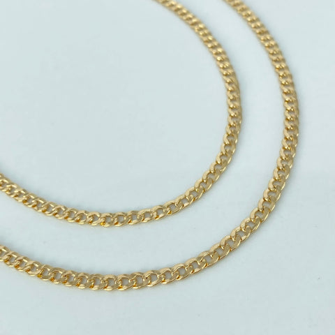 Cadena ● Cubana Oro amarillo 18k 5,45 Gr / 2,8 mm / 60 Cm *
