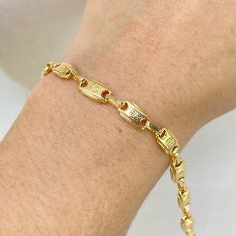 Pulso Rustico Eslabones Corona RX Oro amarillo 18k 5,01 Gr / 5,7 mm / 20,4 Cm