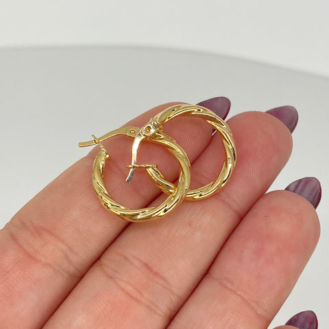 Candongas Melcochas Oro amarillo 18k 1,55 Gr / 2 Cm  *