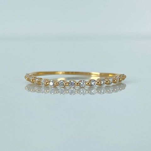 Anillo Churumbela Circones Blancos Oro amarillo 18k / Talla 6 3/4 / 0,7 Gr