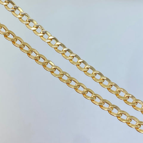 Cadena ● Cubana Oro amarillo 18k 3,18 Gr / 3 mm / 40 Cm