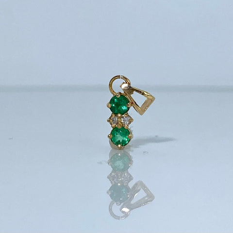 Dije Circulos / 15 Pts Esme / 4 Pts Diam Oro amarillo 18k 0,66 Gr / 1,5 Cm †