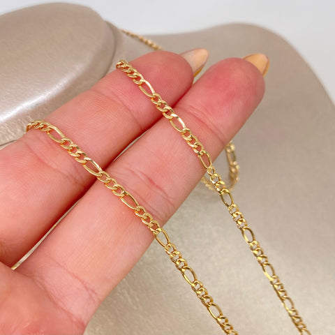 Cadena ● Tres Por Uno 3x1 Oro amarillo 18k 2,75 Gr / 2,5 mm / 60 Cm *