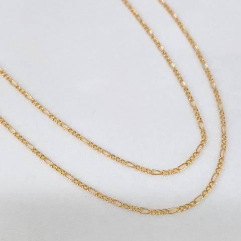 Cadena ● Tres Por Uno 3x1 Oro amarillo 18k 1,03 Gr / 1,2 mm / 45 Cm *