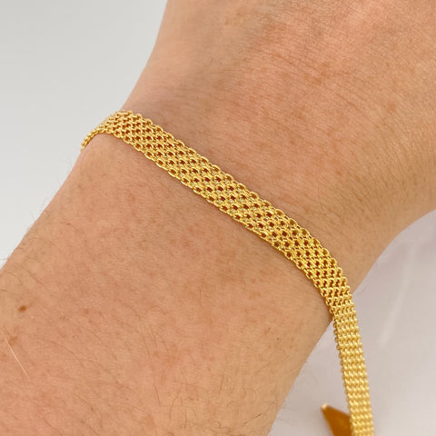 Pulso ● Chino Oro amarillo 18k +1 / 3,87 Gr / 5,3 mm / 19 Cm *