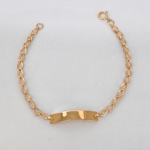 Pulso bebé Placa Rectangular Espiga Oro amarillo 1,00 Gr / 2,2 mm / 14 Cm †