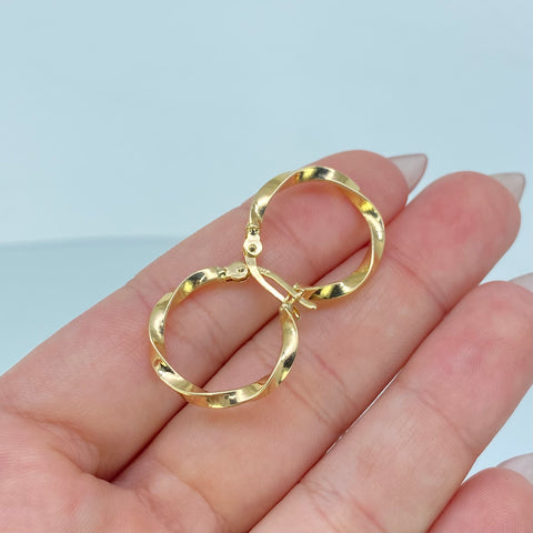 Candongas Melcochas Oro amarillo 18k 1,5 Gr / 2,2 Cm †