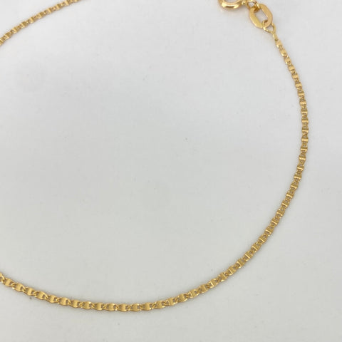 Pulso ● Escalera Plana Diamantada Oro amarillo 18k +1 / 0,55 Gr / 1 mm / 18,2 Cm †