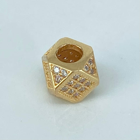 Herraje Bolas Fuego Exagonales Circones Blancos Oro amarillo 1,35 Gr / 0,6 Cm *