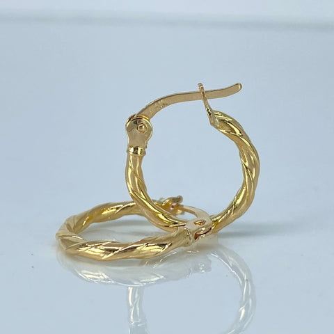 Candongas Entorchadas Linea Central  Oro amarillo 0,9 Gr / 1,7 Cm †