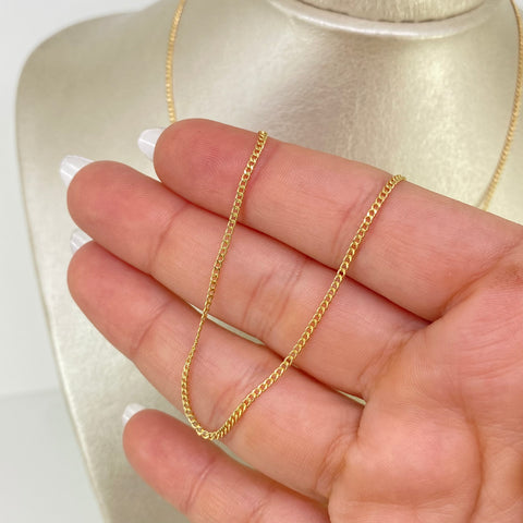 Cadena ● Mini Cubana Oro amarillo 18k 1,69 Gr / 1,5 mm / 50 Cm *