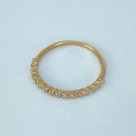 Anillo Churumbela Circones Blancos  Oro amarillo / Talla 6 1/2 / 1,15 Gr
