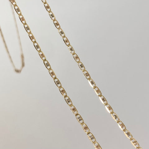 Cadena ● Escalera Plana Diamantada Tres oros 18k 1,35 Gr / 1,2 mm / 45 Cm