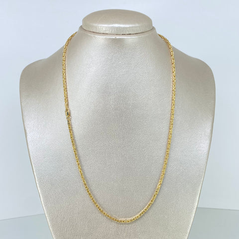 Cadena ● Punto Peruano Oro amarillo 18k +3 / 9,5 Gr / 2 mm / 50 Cm †