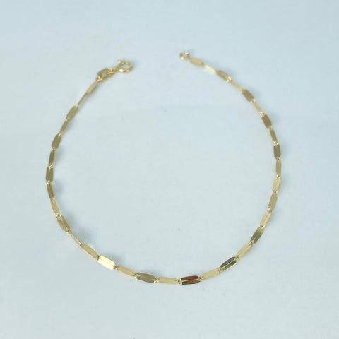 Pulso ● Flor Espejo Oro amarillo 18k +1 / 0,72 Gr / 1,7 mm / 19 Cm *