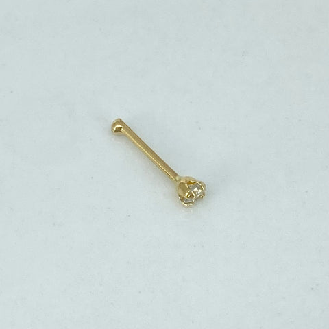 Piercing Circon Blanco / Oro Amarillo 18k (Joya) / 0,12gr / 1.1cm / (Nariz) *