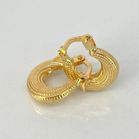 Candongas Tezturizadas Puntos Oro amarillo 18k 1,15 Gr / 1,5 Cm