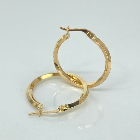 Candongas Melcochas Rombos Lisas Oro amarillo 18k 1,6 Gr / 2,8 Cm  *