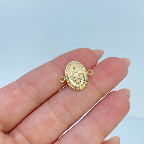 Herraje Virgen Milagrosa Oro amarillo 18k 0,75 Gr / 1,8 Cm  *