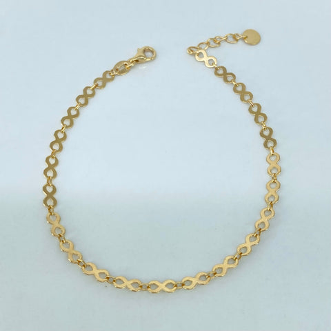 Pulso ● Infinito Oro amarillo 18k +3 / 2,15 Gr / 3,1 mm / 18,5 Cm *