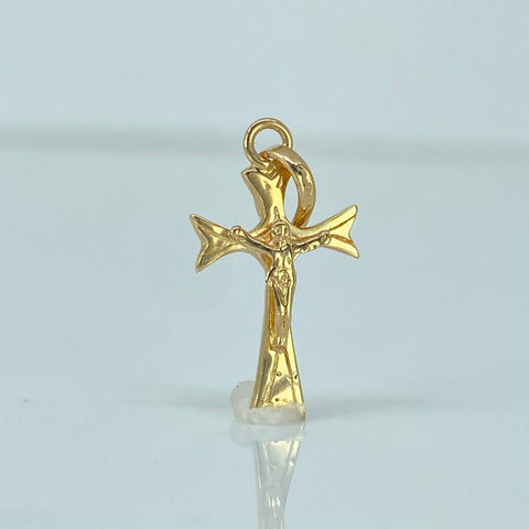 Dije Cruz Cristo Oro amarillo 18k 0,76 Gr / 2,4 Cm  *