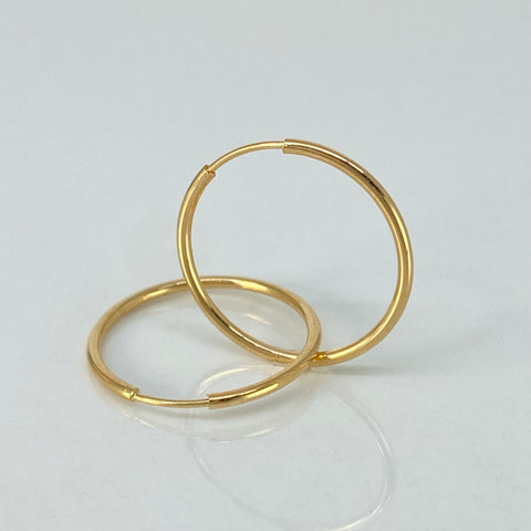 Candongas Imperdibles Oro amarillo 18k 1,16 Gr / 2,2 Cm