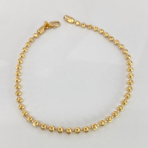 Pulso ● Militar Diamantada Luna Oro amarillo 18k +1 / 6,15 Gr / 3 mm / 20,5 Cm †