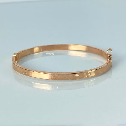 Pulso ● Aro Tornillo CT Oro rosa 18k +3 / 6,71 Gr / 4 mm / 17,5 Cm *