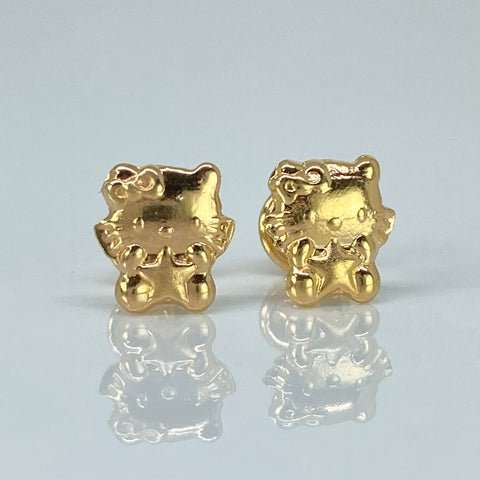 Topos Caricatura Gato Oro amarillo 18k 0,75 Gr / 7 mm *