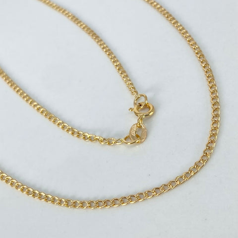 Cadena ● Cubana Oro amarillo 18k 2,37 Gr / 1,8 mm / 50 Cm