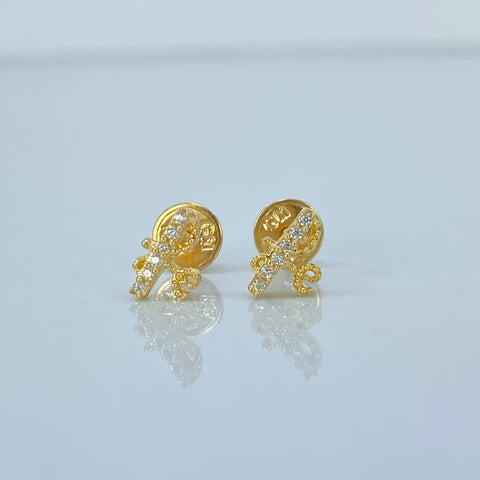 Topos FE Circones Blancos Oro amarillo 18k 0,90 Gr / 5 mm