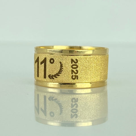 Anillo Argolla Diamantada PROM 11° Oro amarillo 18k / Talla 9 / 3 Gr
