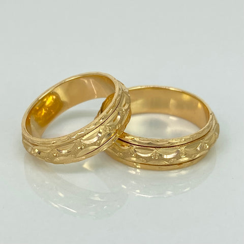 Anillo Argollas Matrimoniales Articulable Con Circones POR FABRICACION Oro amarillo 18k / Talla 7 /10 / 12 Gr *