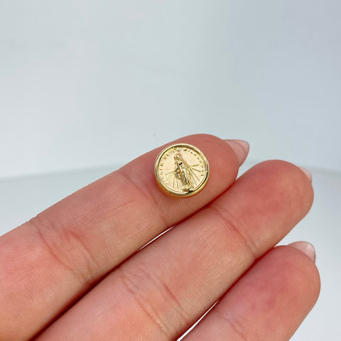 Herraje Troquelado Virgen Milagrosa Oro amarillo 18k 0,6 Gr / 1,1 Cm
