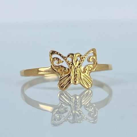 Anillo Mariposa Oro amarillo 18k / Talla 6 1/4 / 1,07 Gr *