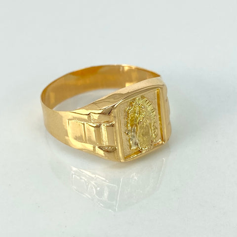 Anillo Sello Virgen Guadalupe Oro amarillo 18k / Talla 11 3/4 / 3,3 Gr