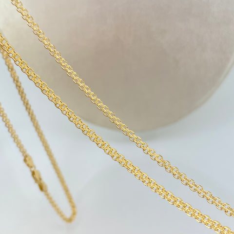 Set Cadena ● China + Dije San Benito Oro amarillo 18k 5,3 Gr / 2,2 mm / 60 Cm *