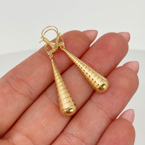 Candongas Lagrimas Oro amarillo 18k 1,12 Gr / 4,2 Cm