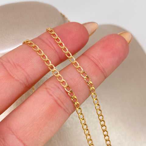 Cadena ● Cubana Oro amarillo 18k 3,12 Gr / 2,5 mm / 60 Cm