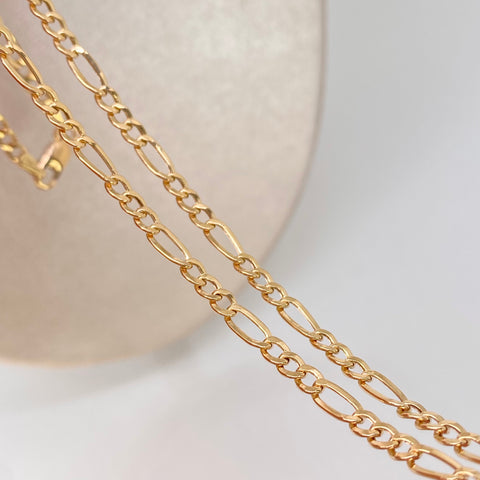 Cadena ● Tres Por Uno 3x1 Oro amarillo 18k 4,46 Gr / 3,3 mm / 60 Cm *