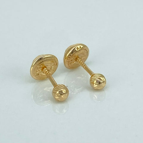 Topos Bolas Diamantadas Oro amarillo 18k 0,4 Gr / 3 mm *