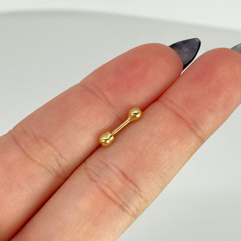 Piercing Bola / Oro Amarillo 18k (Joya) / 0,26gr / 3mm / (Oreja) *