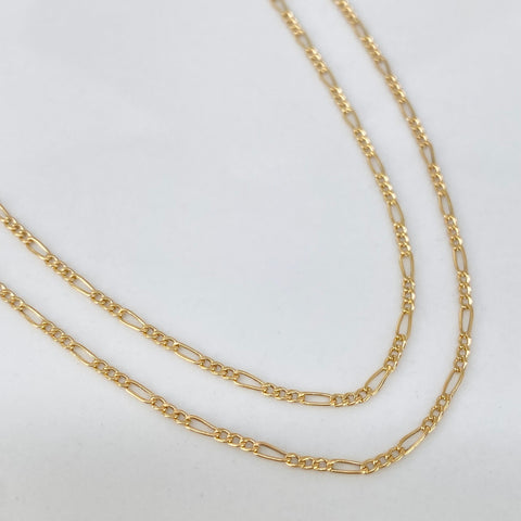 Cadena ● Tres Por Uno 3x1 Oro amarillo 18k 1,36 Gr / 1,3 mm / 60 Cm *