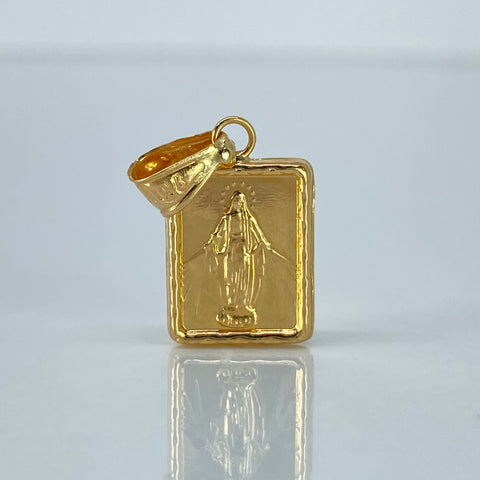 Dije Placa Rectangular Virgen Milagrosa Oro amarillo 0,95 Gr / 2,2 Cm †