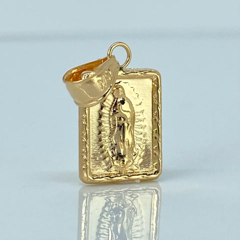 Dije Placa Rectangular Virgen Guadalupe Oro amarillo 0,95 Gr / 2,2 Cm *